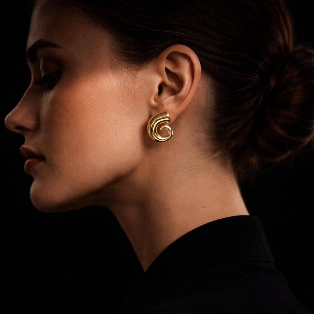 Sculpted Swirl Studs