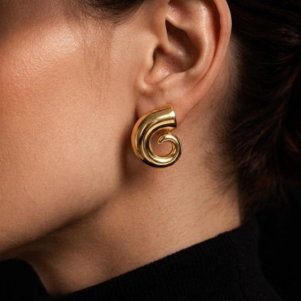 Sculpted Swirl Studs