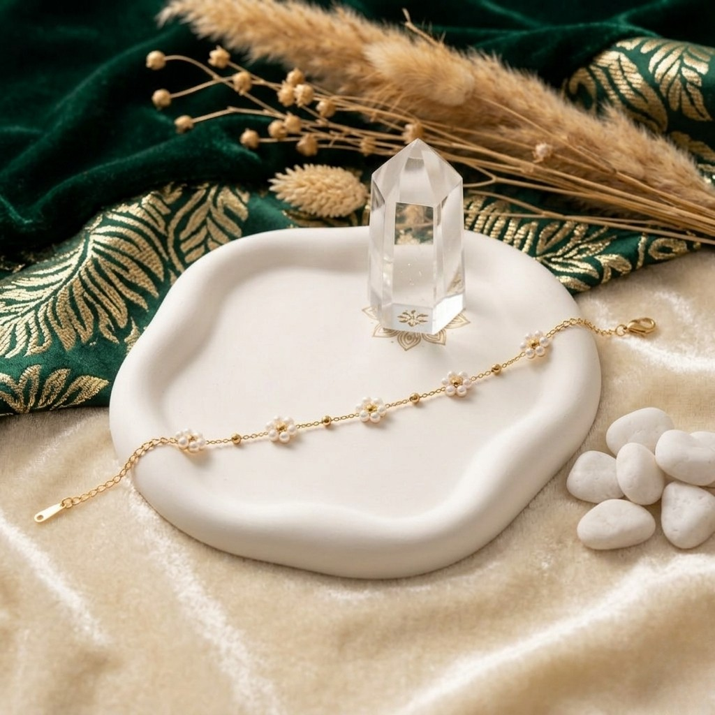 Fleur De Pearl Anklet